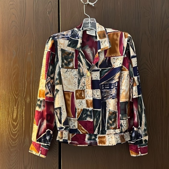 Allison Daley petite multi - colored long sleeved blouse. Size XS - Picture 1 of 10